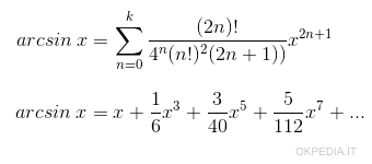 la formula della serie di MacLaurin per il calcolo dell'arcoseno