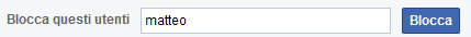 cercare il nome dell'utente che si vuole bloccare