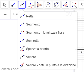 selezionare la voce vettore nel menu