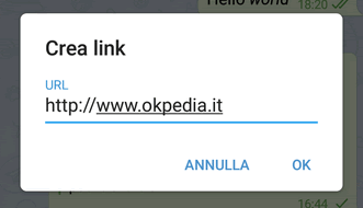 inserire il link nel campo URL