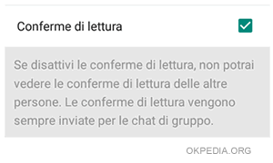 disattivare le conferme di lettura su Whatsapp