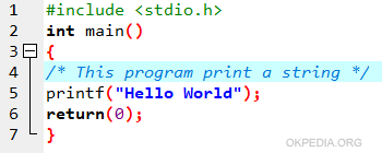 un esempio di programma in linguaggio C