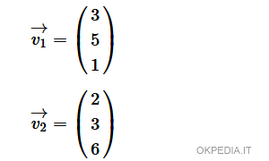 due vettori di esempio