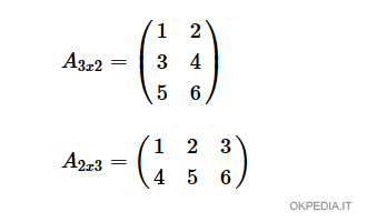 esempi di matrici rettangolari