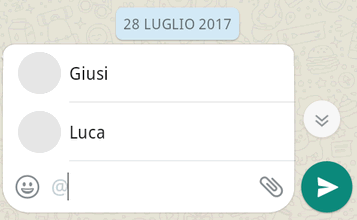 selezionare l'utente da citare nel messaggio