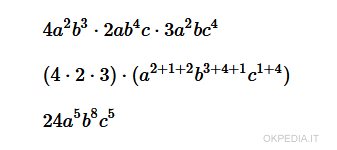 Esercizio: calcolo prodotto di tre monomi