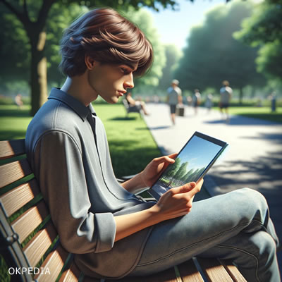 esempio di utilizzo del tablet all'aperto