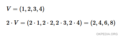 la moltiplicazione tra un numero scalare e un vettore