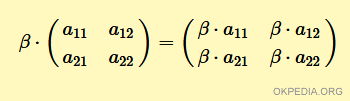 la formula del prodotto tra una matrice e un numero scalare